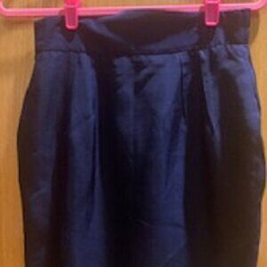 Vintage ILGWU Workers Union 1980s Navy Straight & Pencil Midi Skirt Zip Sz: 4